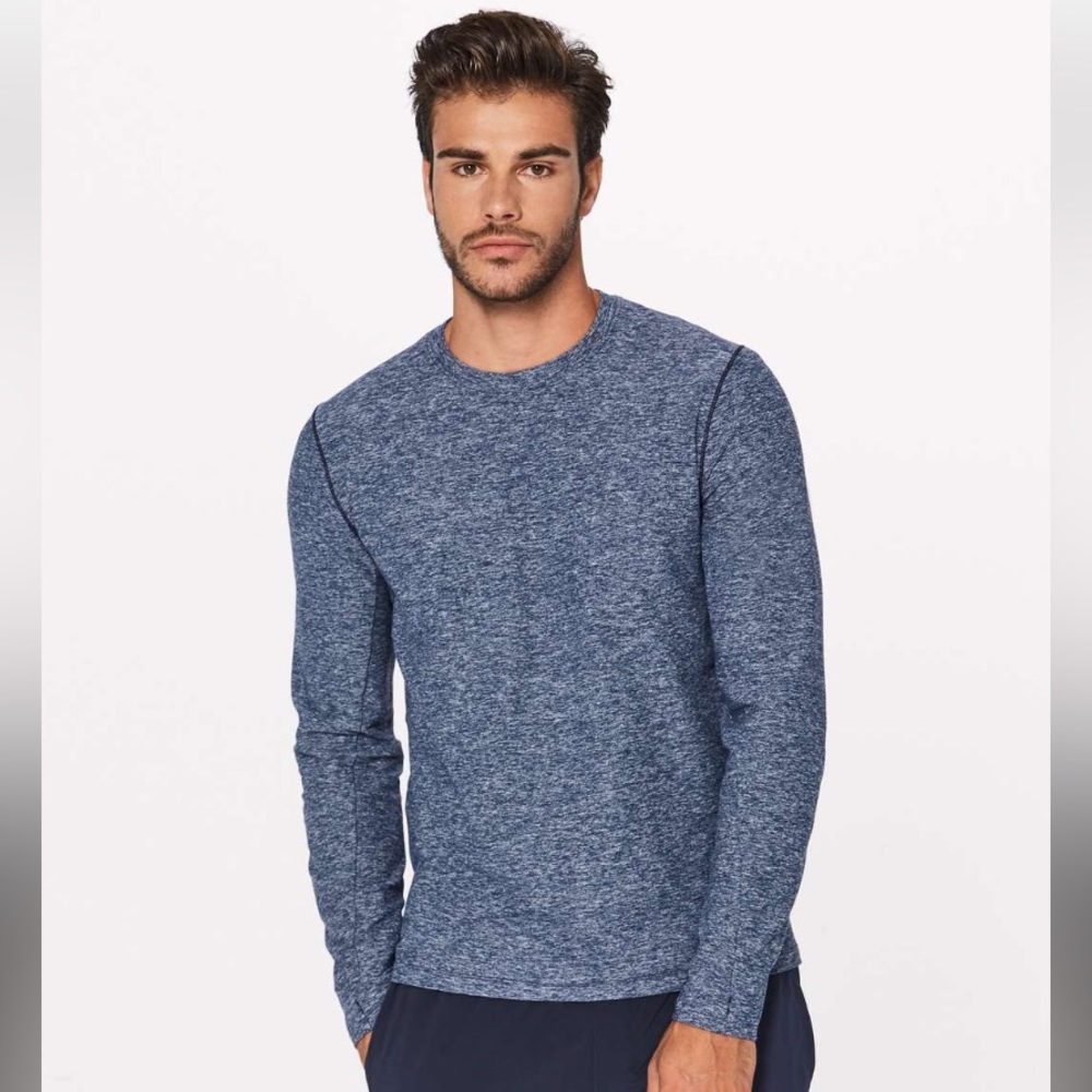 “NEW” Men’s Heathered Blue lululemon Surge LS SZ. S or XL Unisex BNWT - Picture 4 of 12